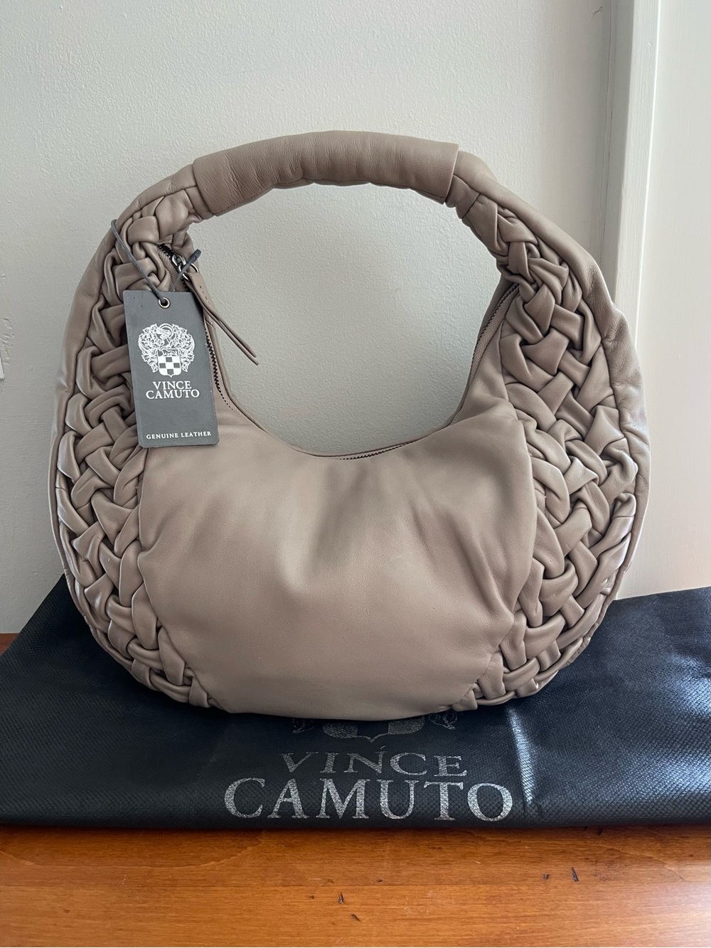NWT Vince Camuto Braided Bag in Taupe